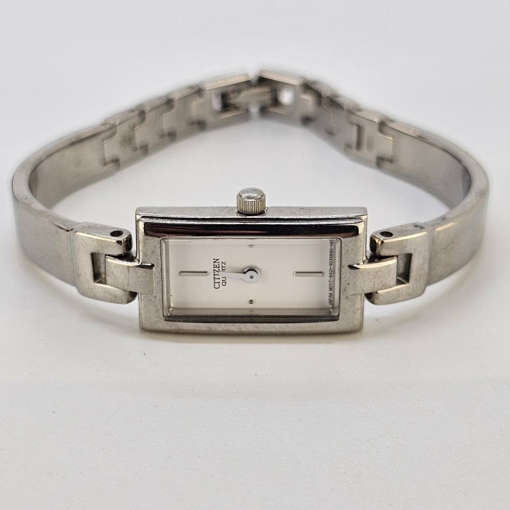 VTG Citizen Women's Watch 14MM White Dial Gray Bracelet Bands 5.75" NEW Battery